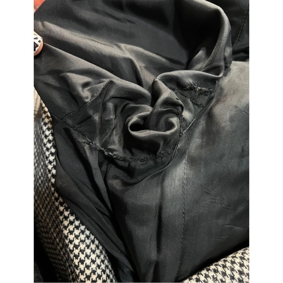 Vintage Saint Laurent 38 Women Sz 6 Black Houndstooth Wool Jacket Skirt Suit Set - Picture 14 of 16